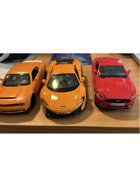 RMZ City Pull and Go Diecast Cars Lot of 3 Mustang, Dodge Challenger & Mclaren